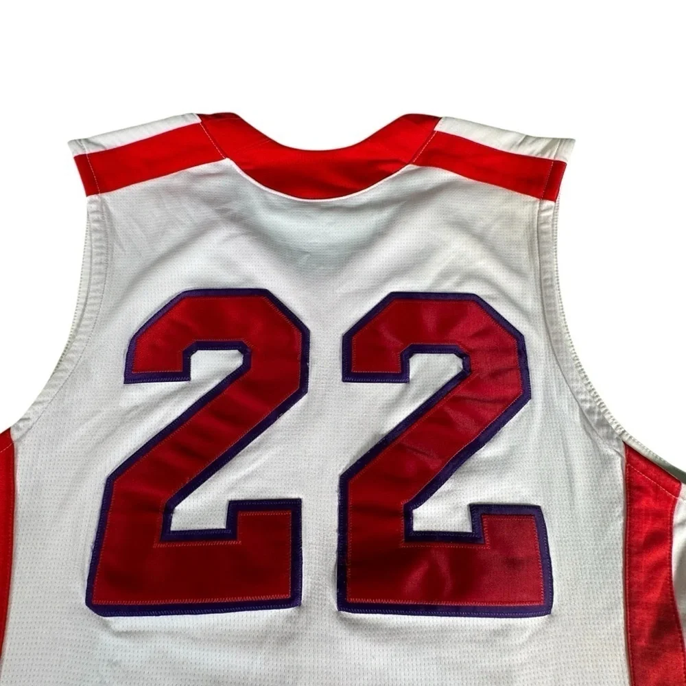 Nike Team Dri-FIT Lancers #22 Basketball Jersey White Red Medium M 392905-109